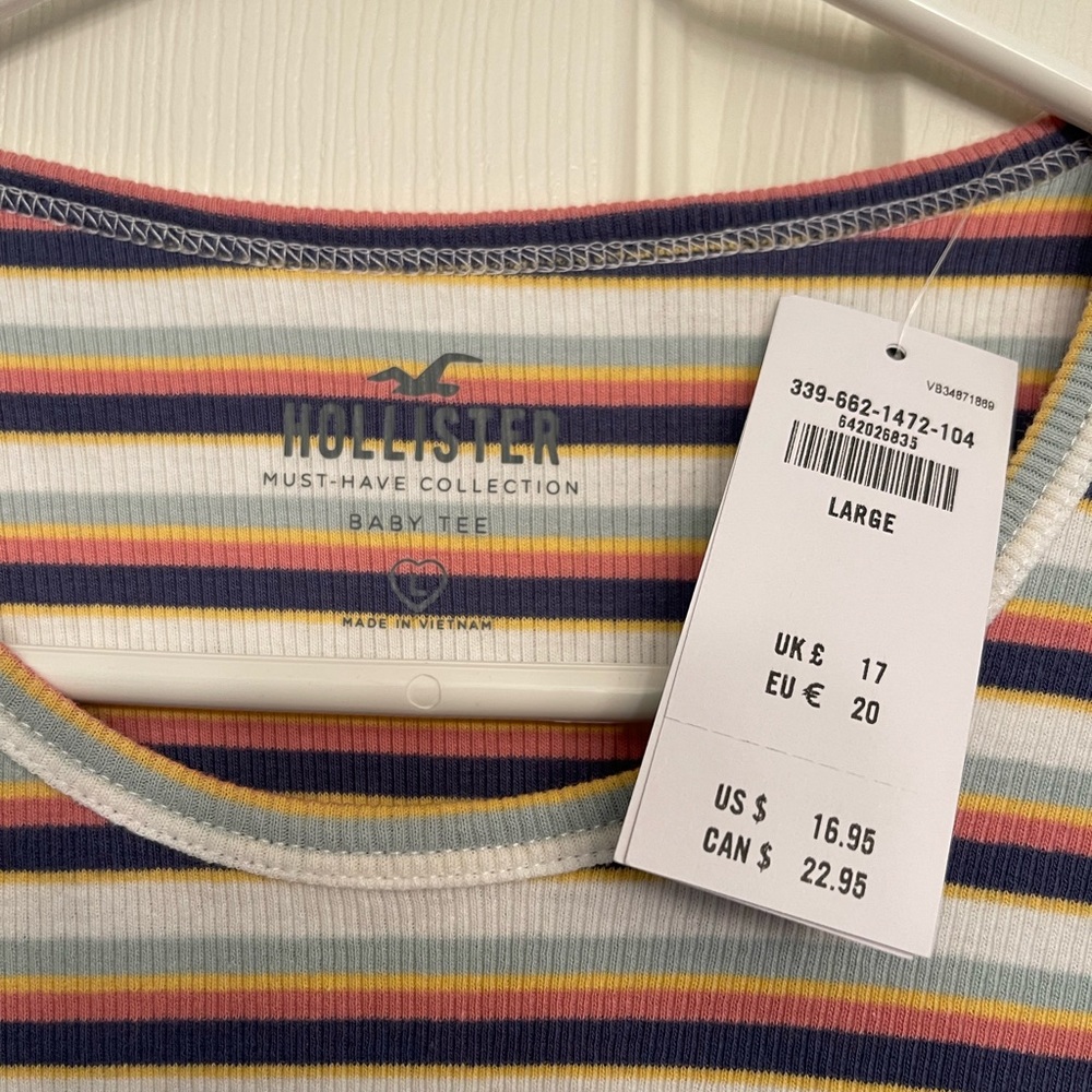NWT Hollister crop shirt with stripes